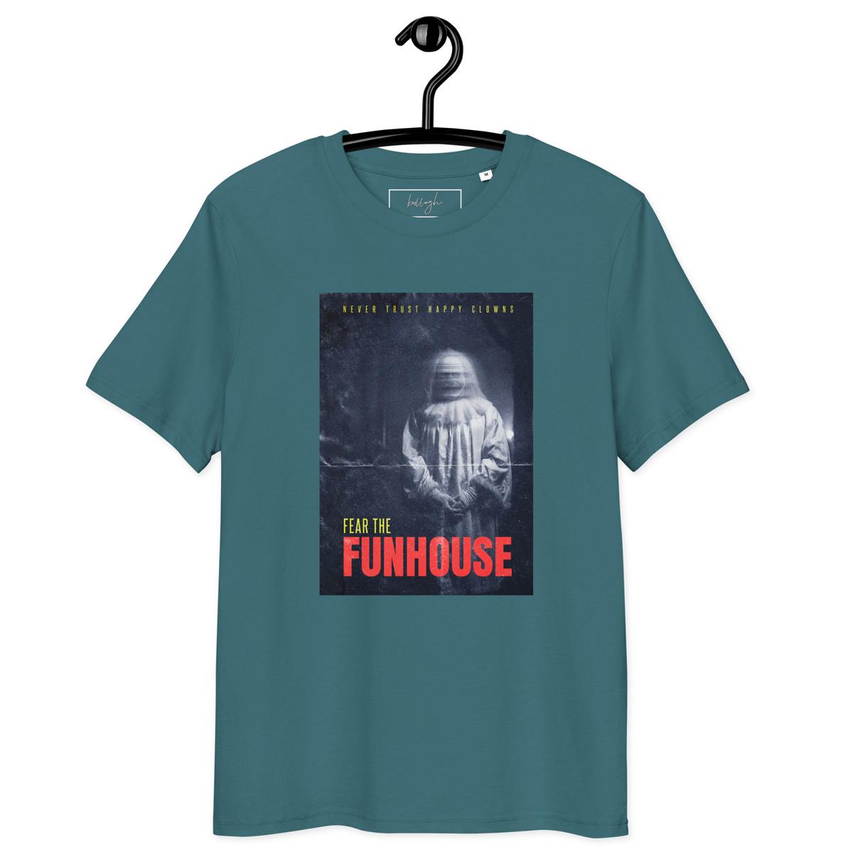 🎪 Fear the Funhouse Clown – Bio T-Shirt für Horror-Fans