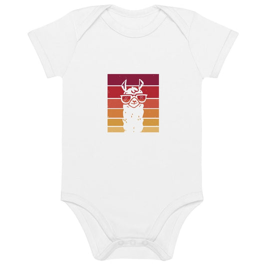 Baby Body aus Bio - Baumwolle – Süßes Lama - Design im Sunset Style für kleine Sonnenanbeter - bullogh#