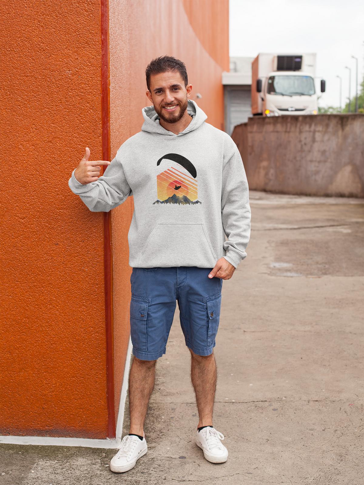 Bio - Baumwoll - Pullover Wild Life Paraglider – Nachhaltiger Pullover für Gleitschirm - Liebhaber - bullogh#
