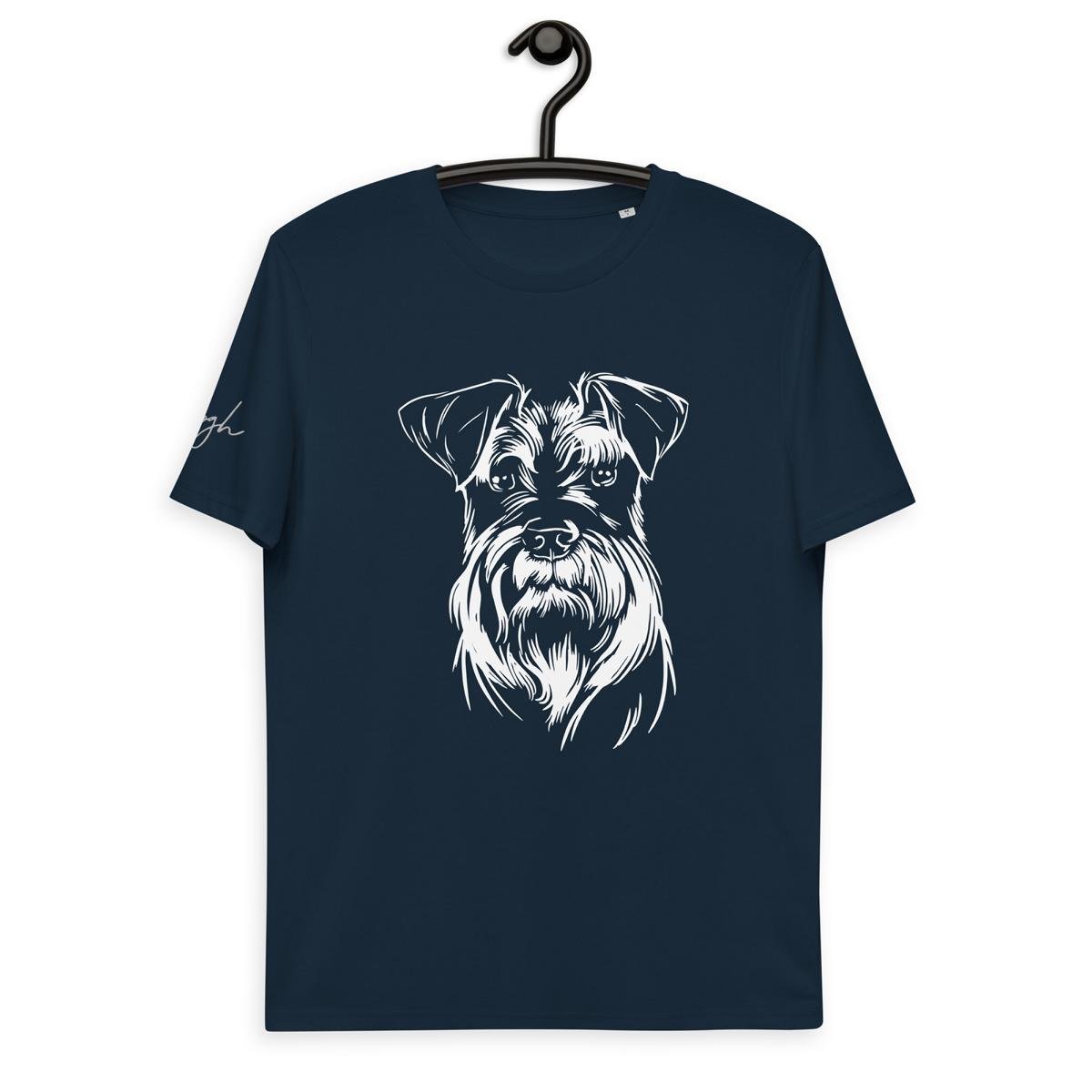 Bio Baumwoll T-Shirt mit Schnauzer Motiv, Nachhaltige Mode für Fans dieser toller Rasse - bullogh#