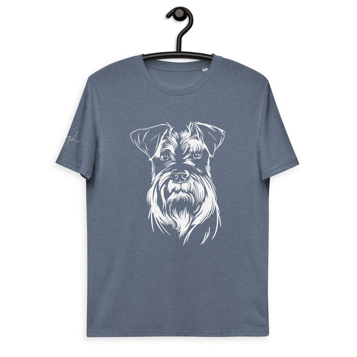 Bio Baumwoll T-Shirt mit Schnauzer Motiv, Nachhaltige Mode für Fans dieser toller Rasse - bullogh#