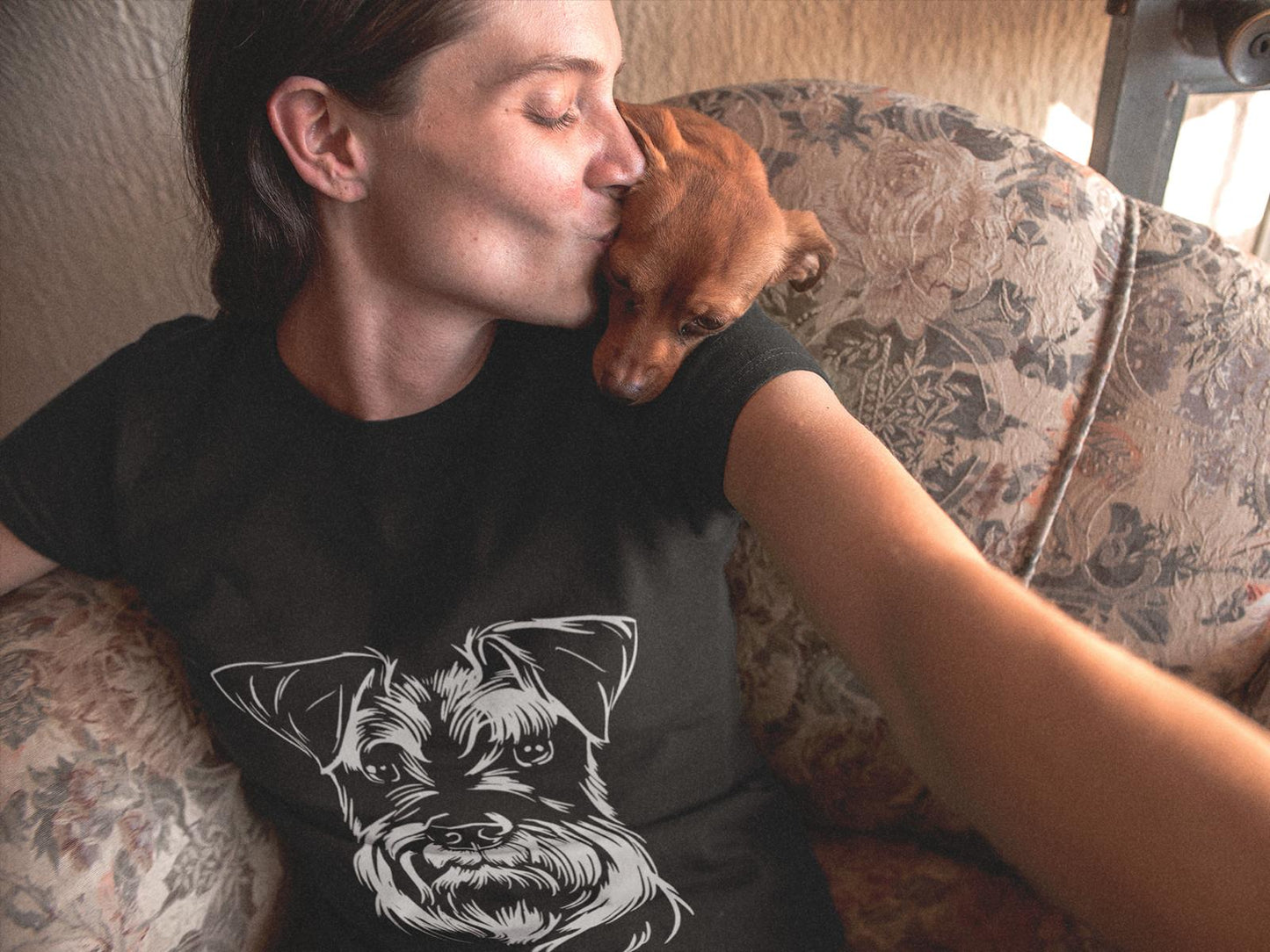 Bio Baumwoll T-Shirt mit Schnauzer Motiv, Nachhaltige Mode für Fans dieser toller Rasse - bullogh#