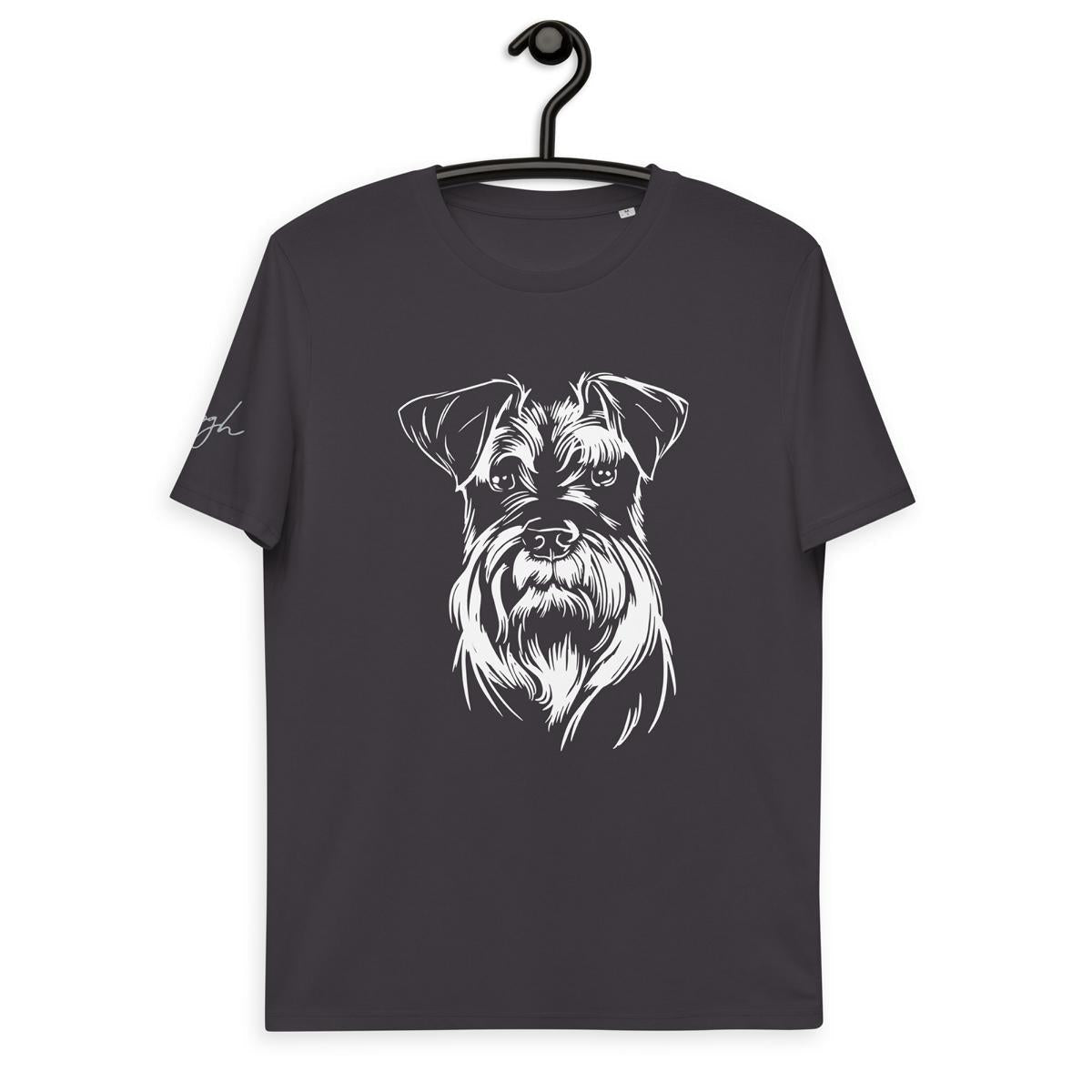 Bio Baumwoll T-Shirt mit Schnauzer Motiv, Nachhaltige Mode für Fans dieser toller Rasse - bullogh#