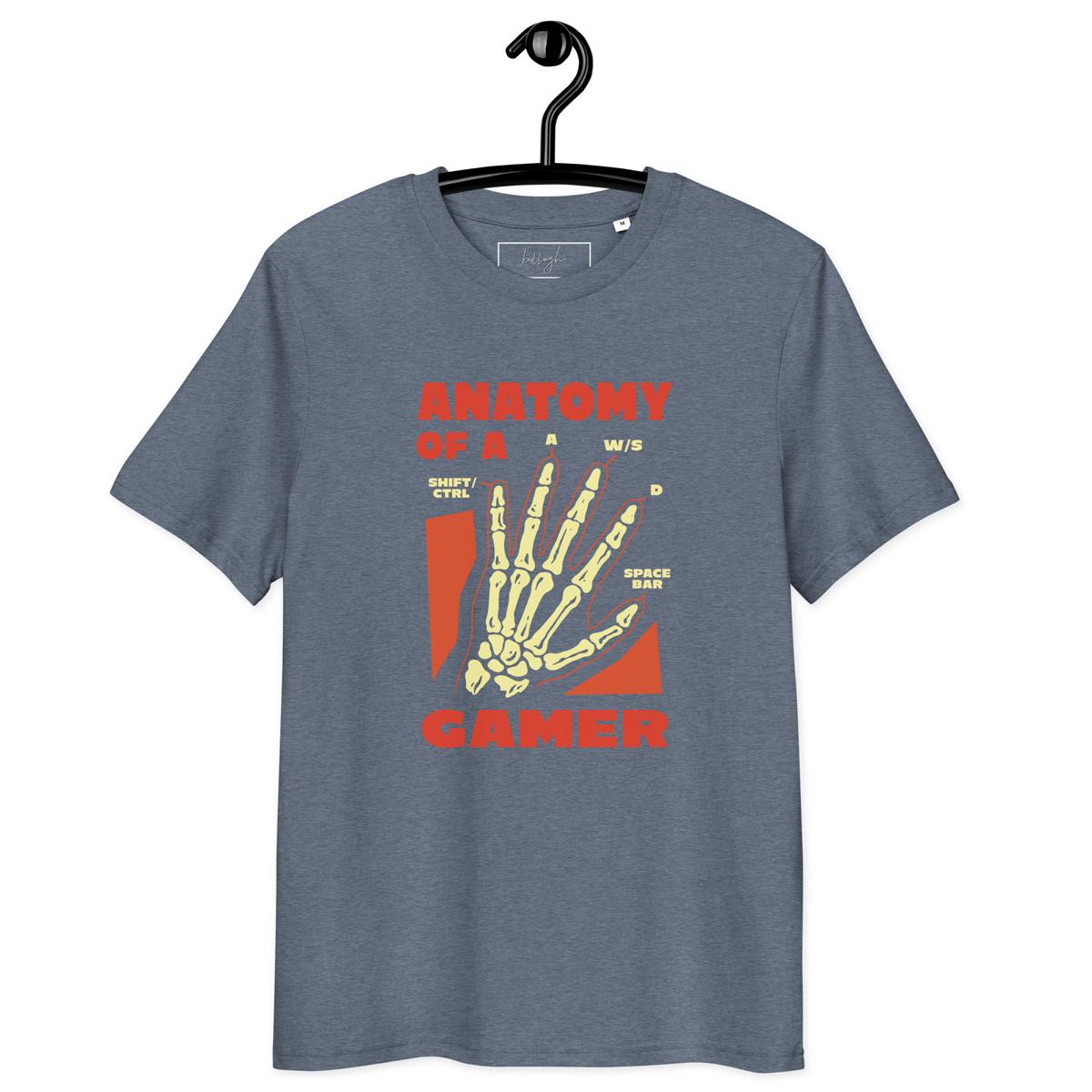 Anatomy of a Gamer – Bio-T-Shirt mit Skelett-Hand im Gamer-Style