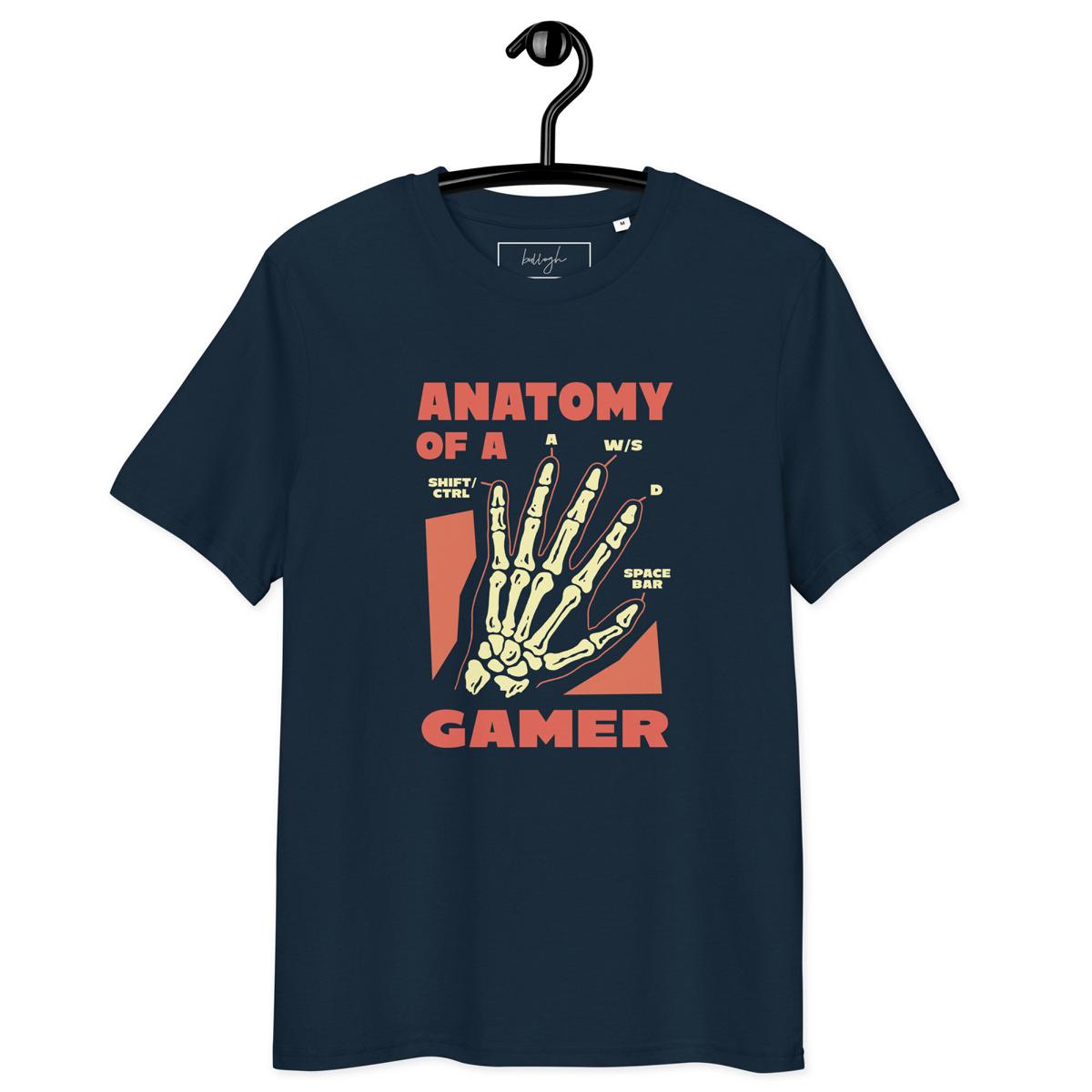 Anatomy of a Gamer – Bio-T-Shirt mit Skelett-Hand im Gamer-Style