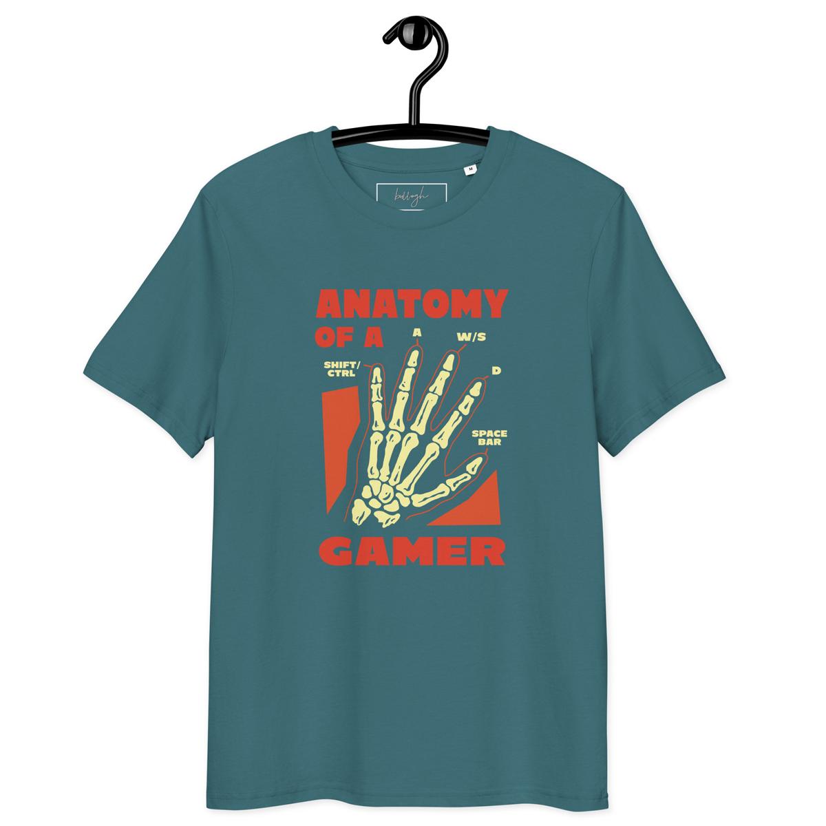 Anatomy of a Gamer – Bio-T-Shirt mit Skelett-Hand im Gamer-Style