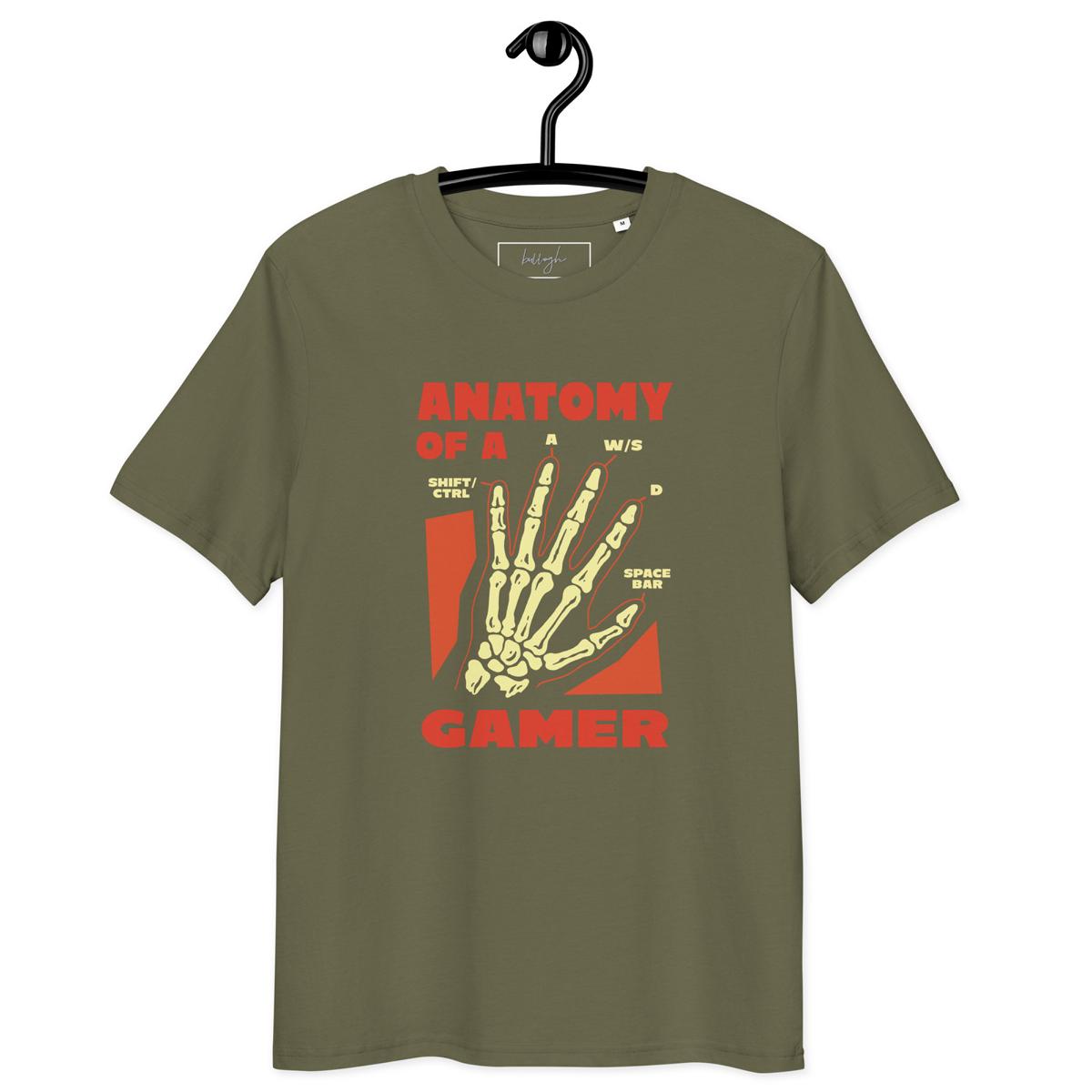 Anatomy of a Gamer – Bio-T-Shirt mit Skelett-Hand im Gamer-Style