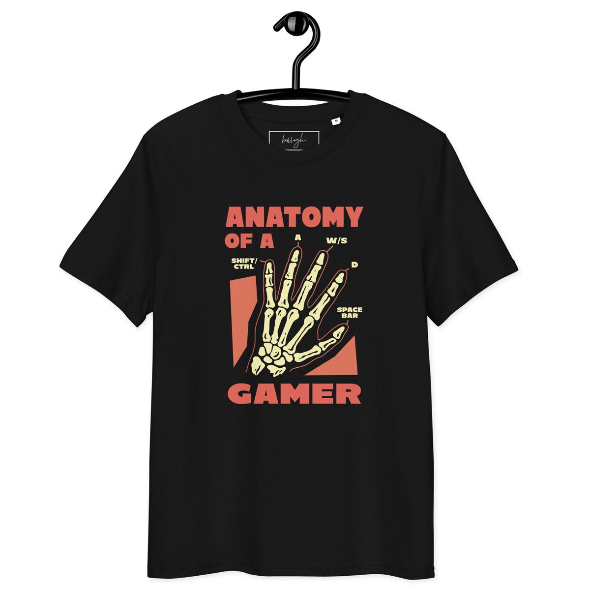 Anatomy of a Gamer – Bio-T-Shirt mit Skelett-Hand im Gamer-Style