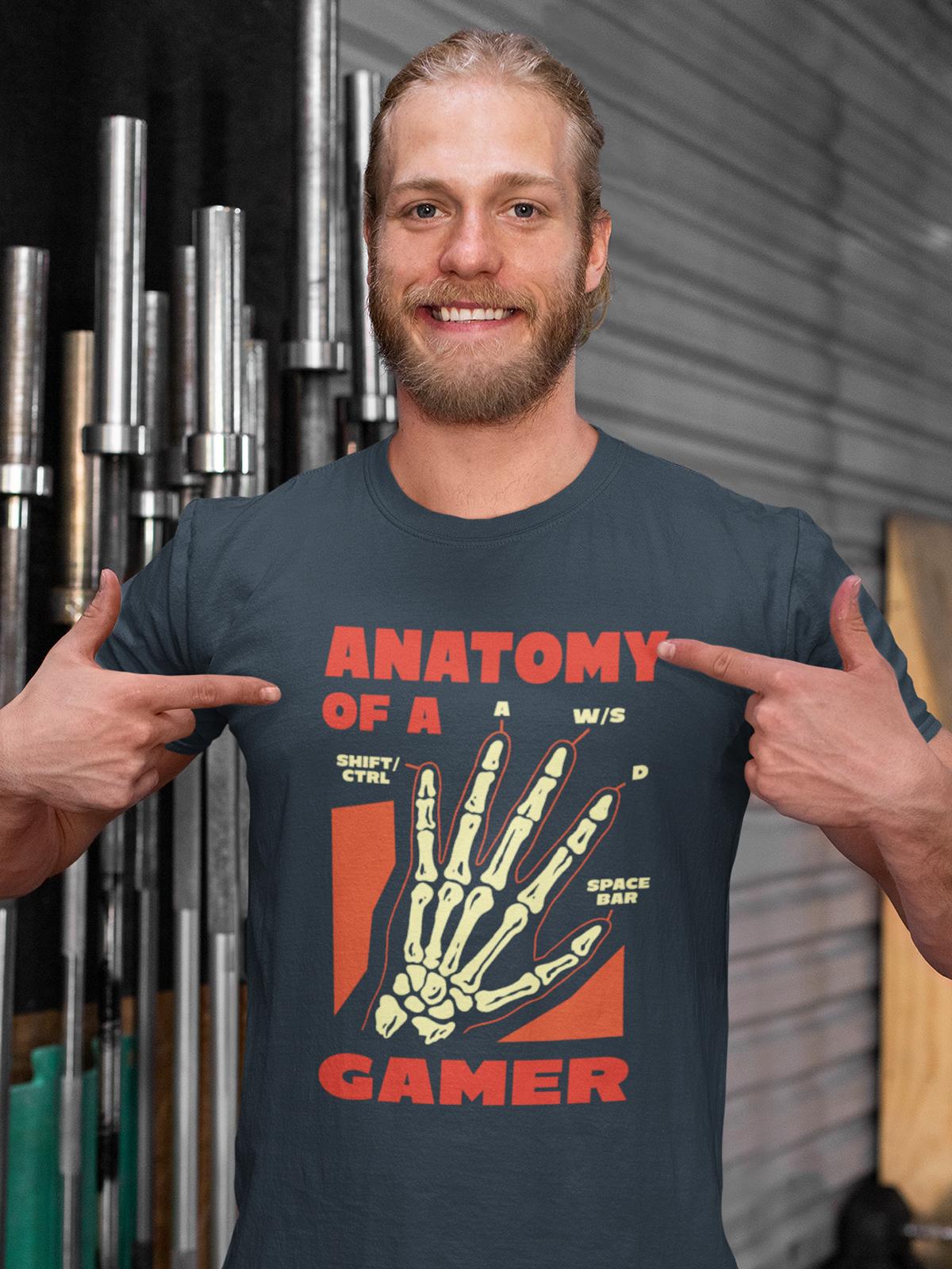 Anatomy of a Gamer – Bio-T-Shirt mit Skelett-Hand im Gamer-Style