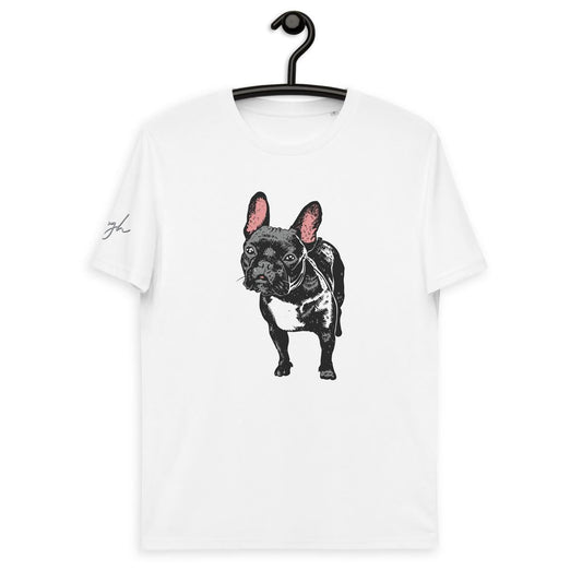 Charmantes T-Shirt mit skeptischer Französischer Bulldogge aus Bio - Baumwolle – Perfekt für Hundeliebhaber - bullogh#