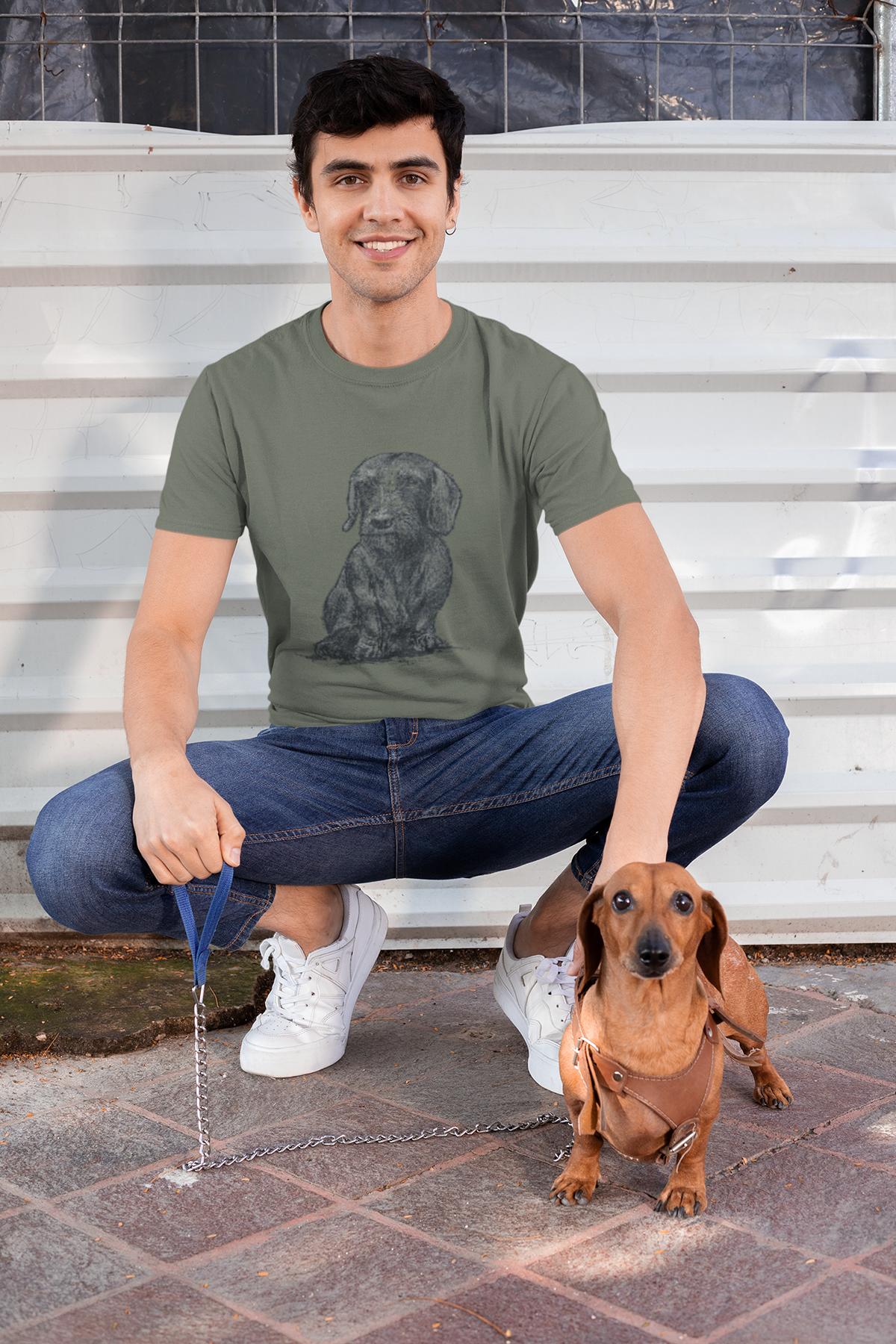 Einzigartiges Dackel T-Shirt aus Bio - Baumwolle – Ideal als Geschenk für Dackel - Liebhaber - bullogh#