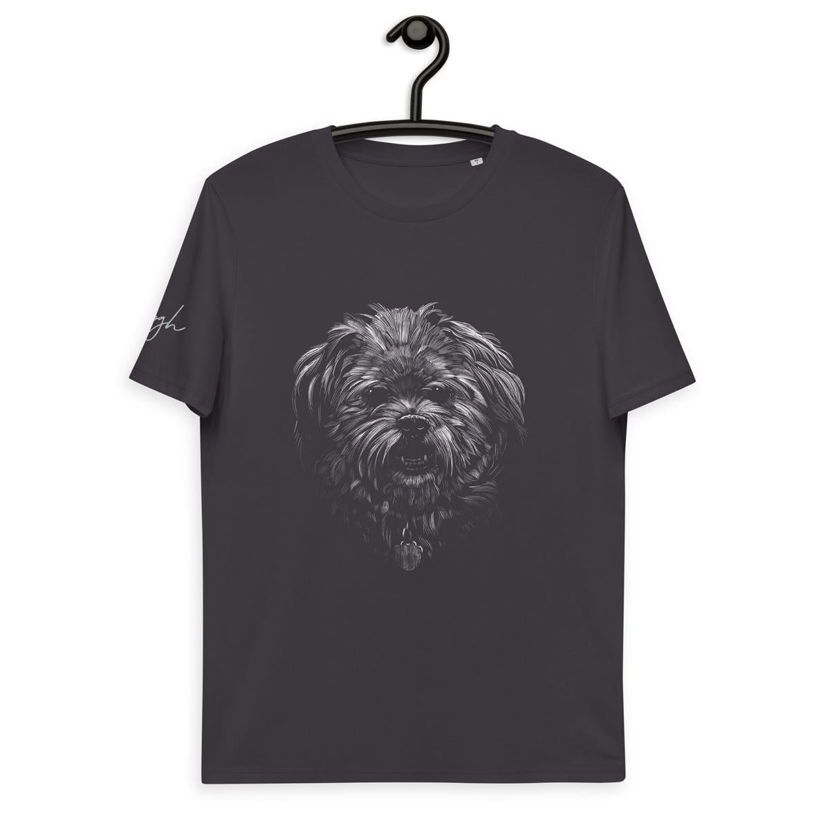 Eleganz in Bio: Shih Tzu Motiv auf Bio Baumwoll T-Shirt, Hunderasse shitzu - bullogh#
