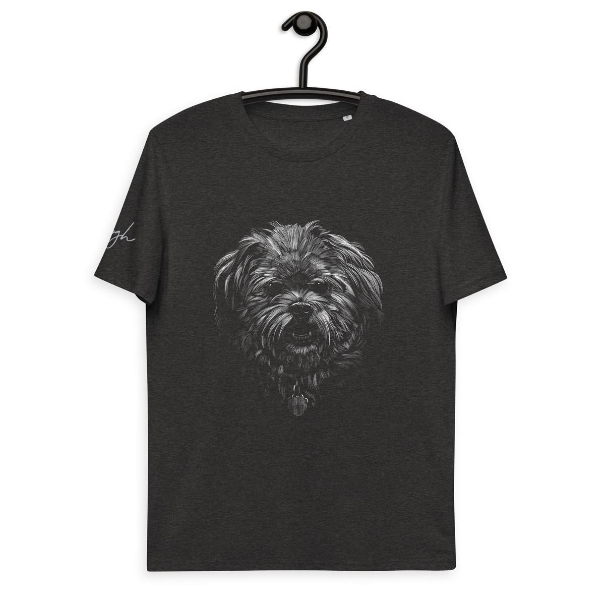 Eleganz in Bio: Shih Tzu Motiv auf Bio Baumwoll T-Shirt, Hunderasse shitzu - bullogh#