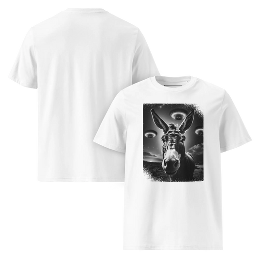 Esel und Raumschiff – T-Shirt aus Bio Baumwolle