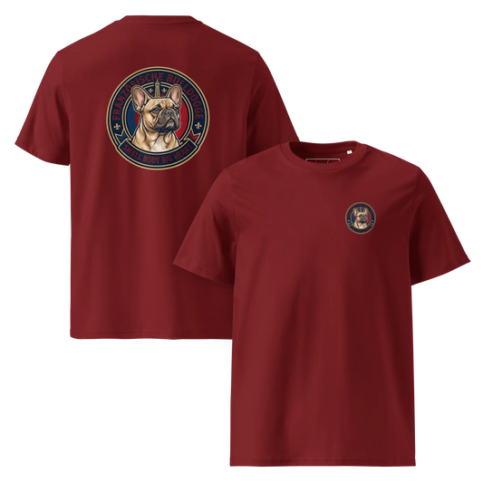Französische Bulldogge Dog Badge – Bio-T-Shirt