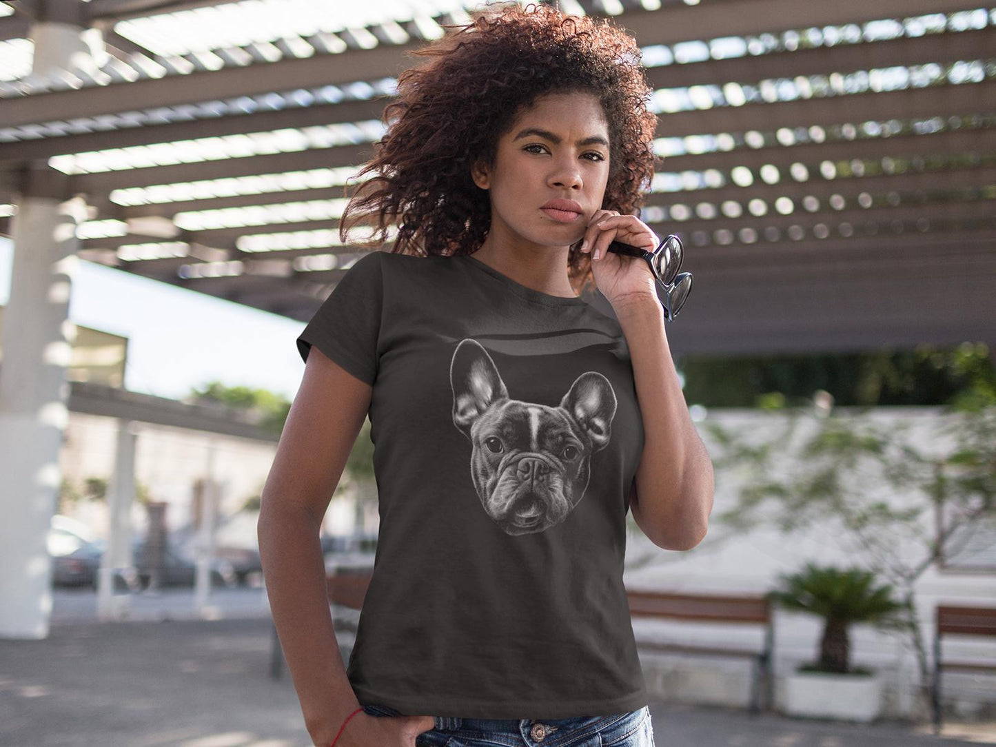 Frenchie Shadow Dogs Shirt – Stylisches Bio-T-Shirt für Hundeliebhaber