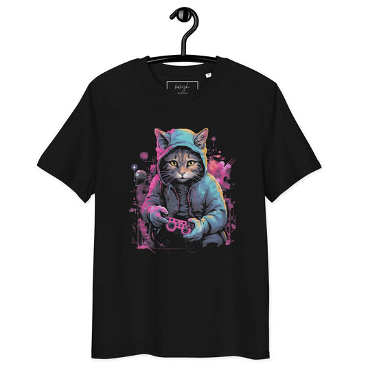 Gaming Cat – Bio-T-Shirt mit coolem Katzen-Gaming-Motiv