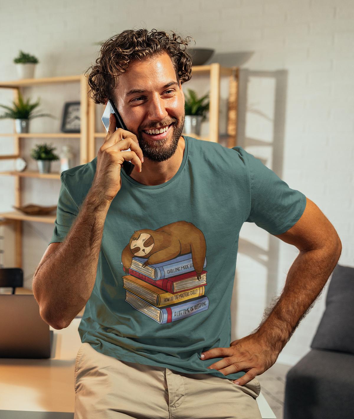 Gemütliches Faultier T-Shirt aus Bio - Baumwolle – Schlafshirt für Entspannte Nächte - bullogh#