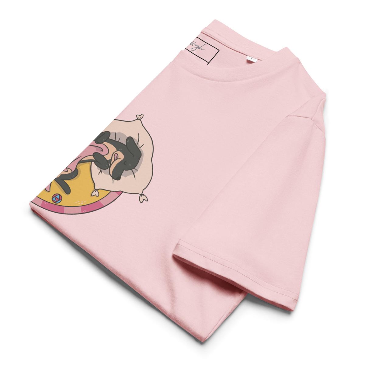 Hund im Körbchen – Bio-Schlafshirt für Hundeliebhaber