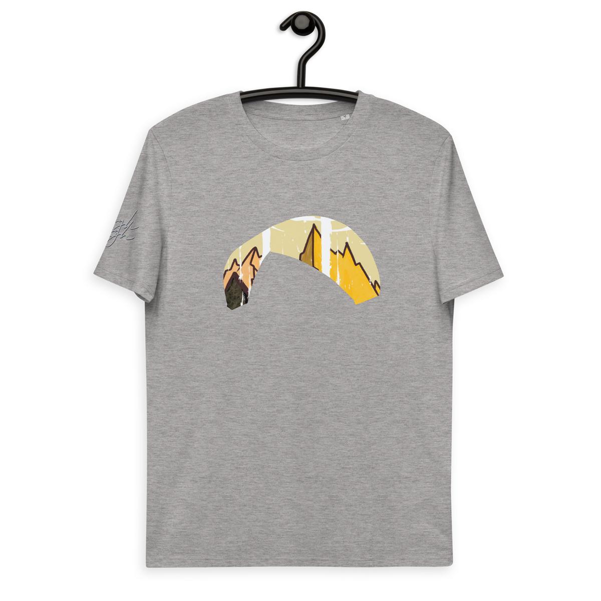 Lustiges Bio T-Shirt für Gleitschirmflieger - Solo Wing Yellow Mountain Design - bullogh#