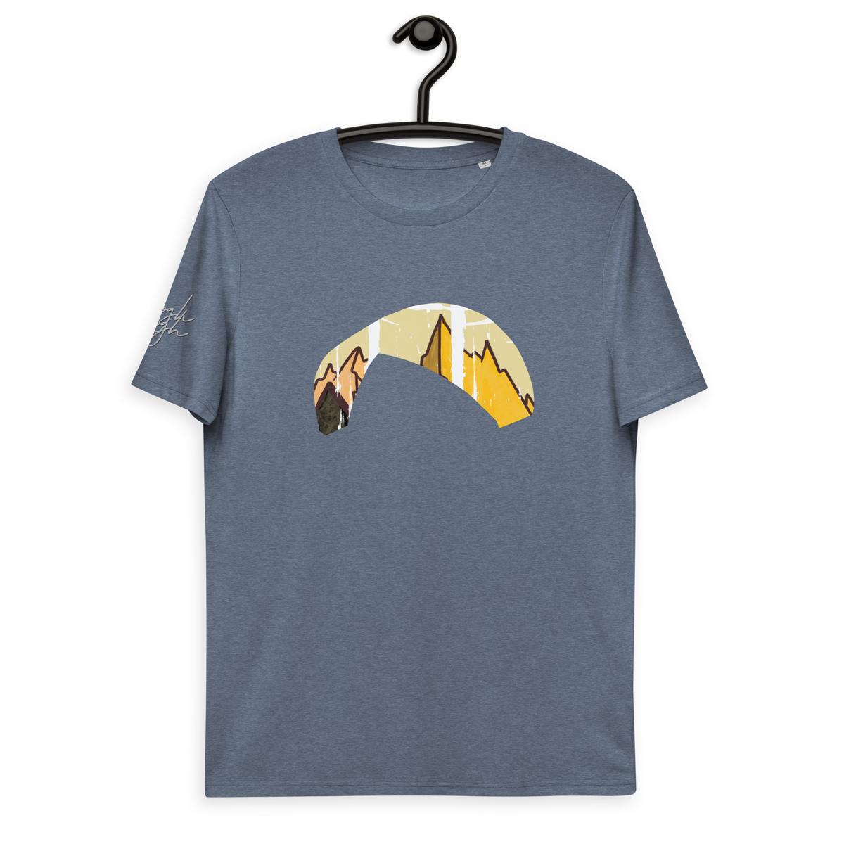 Lustiges Bio T-Shirt für Gleitschirmflieger - Solo Wing Yellow Mountain Design - bullogh#