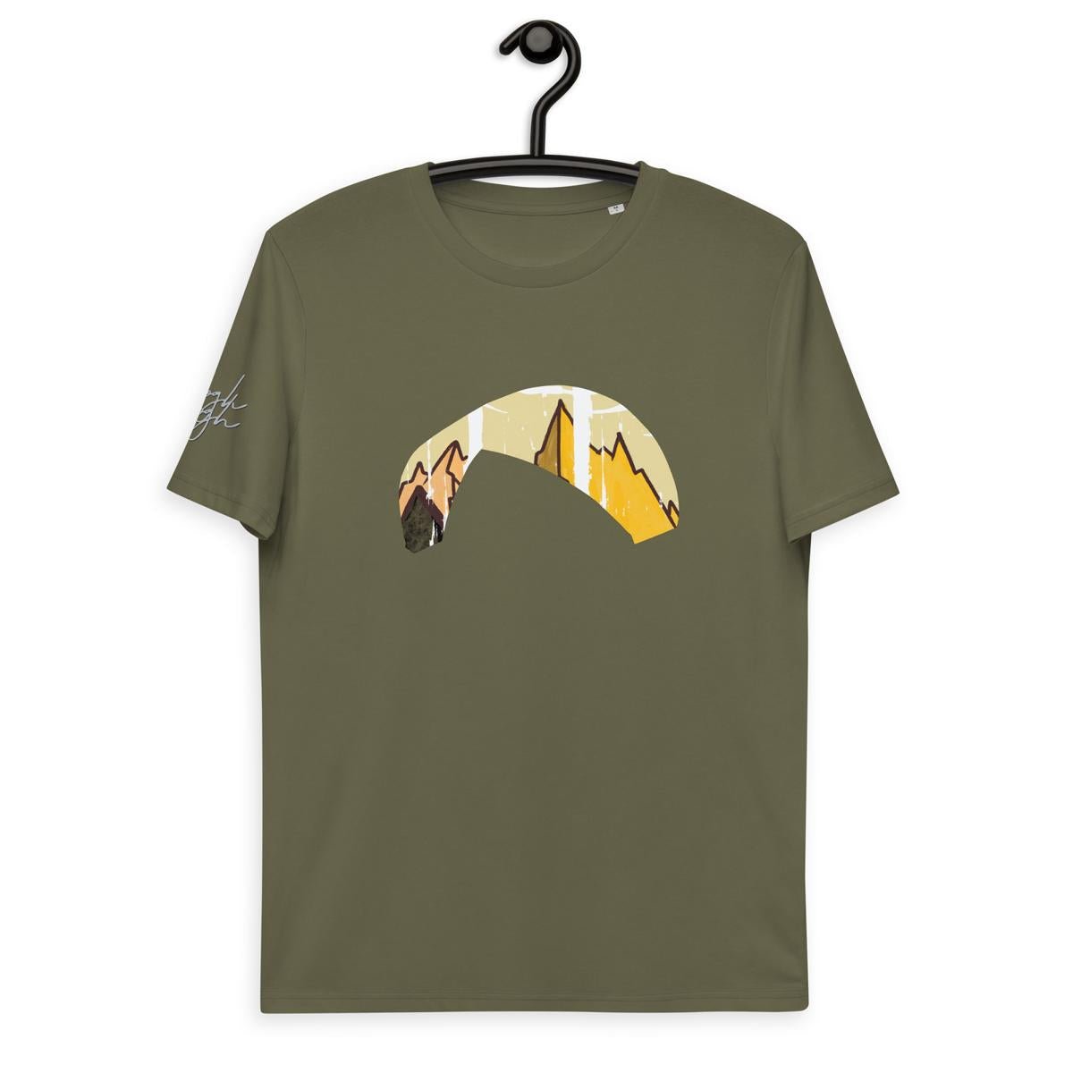 Lustiges Bio T-Shirt für Gleitschirmflieger - Solo Wing Yellow Mountain Design - bullogh#