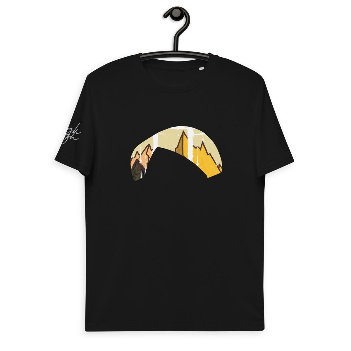 Lustiges Bio T-Shirt für Gleitschirmflieger - Solo Wing Yellow Mountain Design - bullogh#