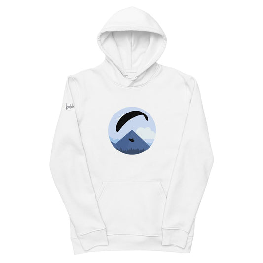 Nachhaltiger Bio Baumwoll Hoodie Blue Paraglider mit Paragliding - Print für umweltbewusste Abenteurer - bullogh#