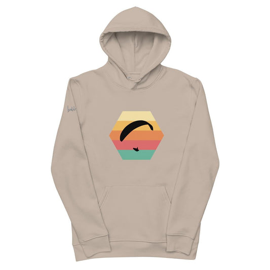 Nachhaltiger Bio - Baumwoll - Hoodie Paragliding Hexagon v2 für Gleitschirm - Fans - bullogh#