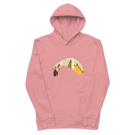 Nachhaltiger Bio - Baumwoll - Hoodie Solo Wing Yellow Mountain für Paragliding - Enthusiasten - bullogh#