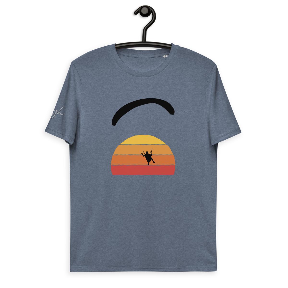 Nachhaltiges Paragliding Shirt - Sunset Fly Design - Hochwertige Bio Baumwolle für Outdoor - Liebhaber - bullogh#