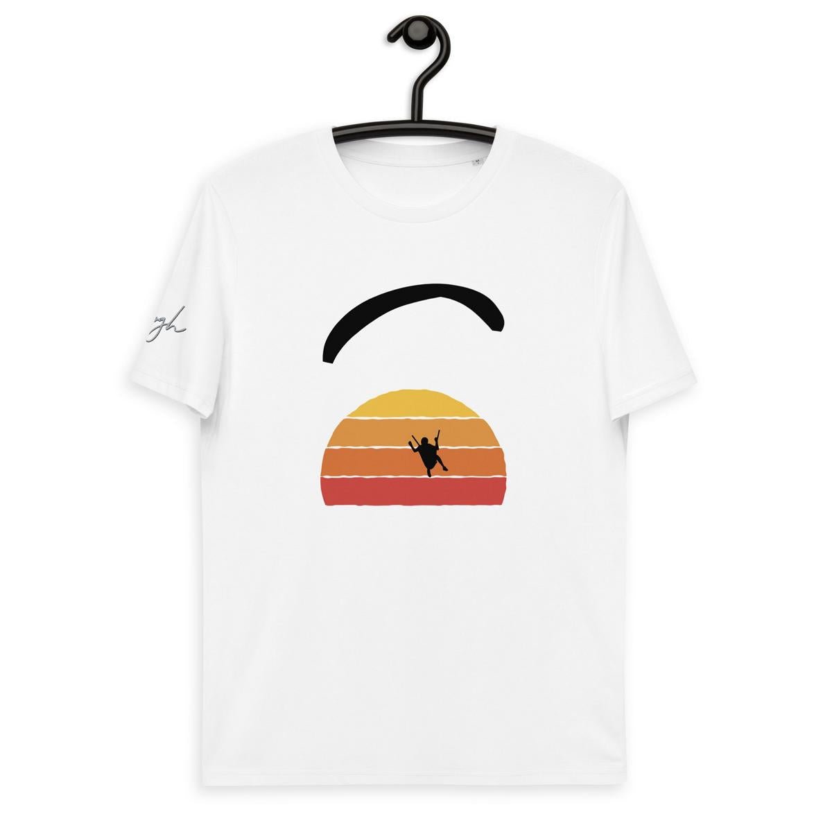 Nachhaltiges Paragliding Shirt - Sunset Fly Design - Hochwertige Bio Baumwolle für Outdoor - Liebhaber - bullogh#