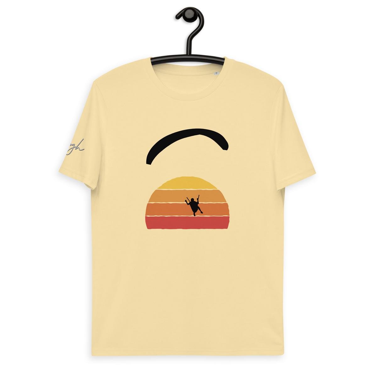 Nachhaltiges Paragliding Shirt - Sunset Fly Design - Hochwertige Bio Baumwolle für Outdoor - Liebhaber - bullogh#