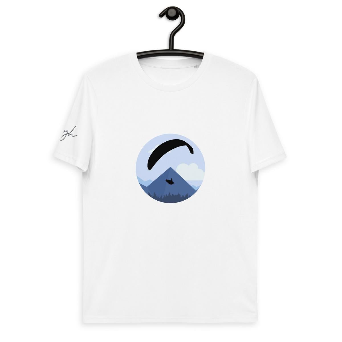 Öko T-Shirt aus Bio Baumwolle - Blue Paraglider Design für Gleitschirmflüge - bullogh#