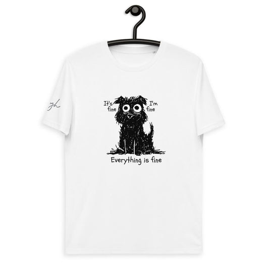 Süßes T-Shirt mit gestresstem Hund aus Bio - Baumwolle – Perfekt für Hundeliebhaber - bullogh#