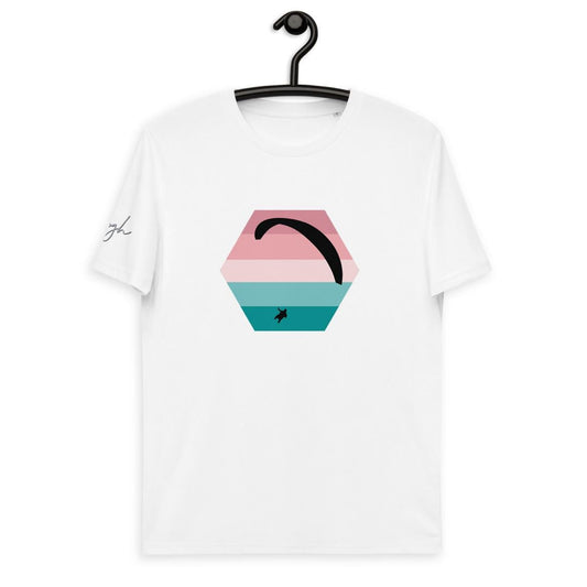T-Shirt aus Bio Baumwolle - Paragliding Hexagon V3 Design für Outdoor - Fans - bullogh#