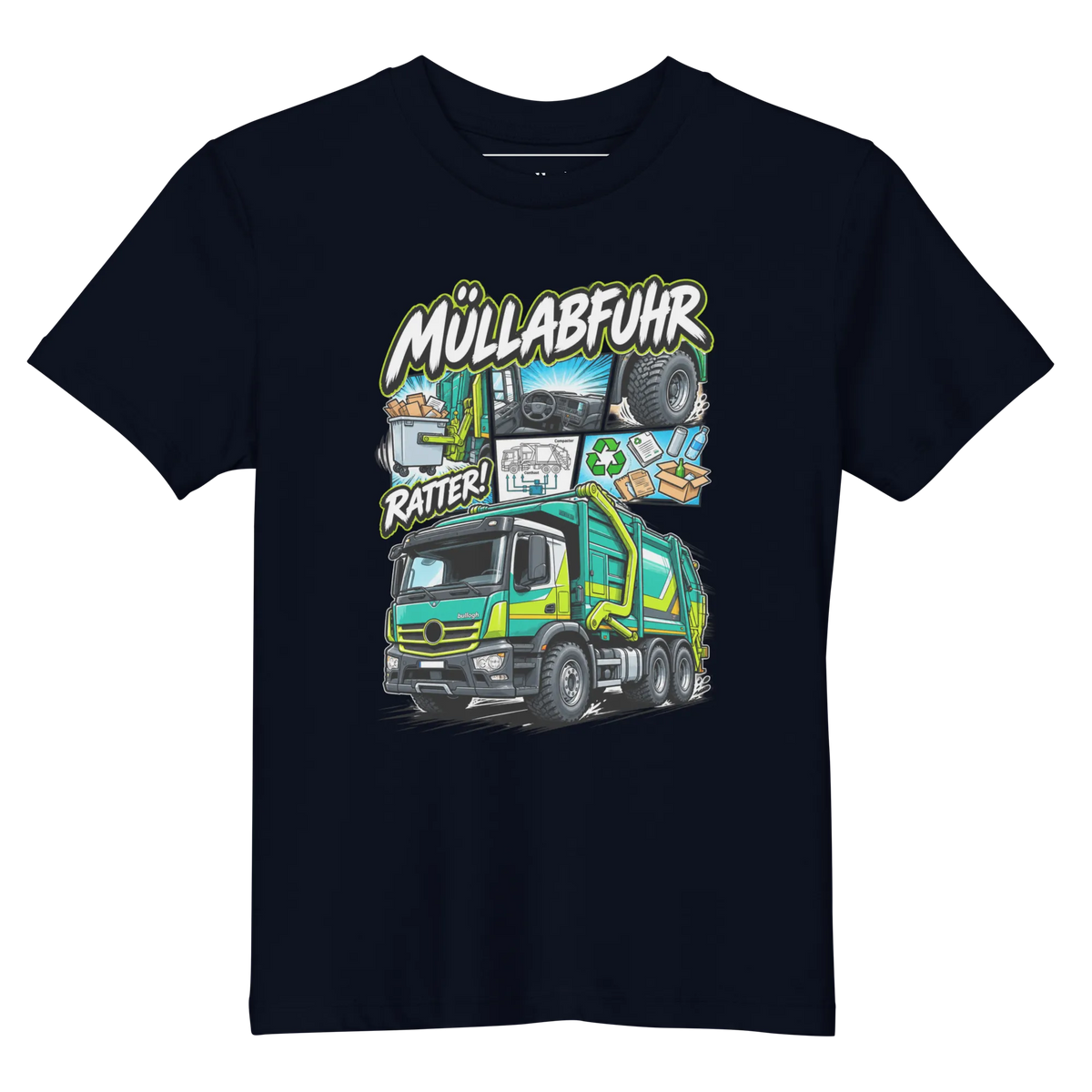 Müllwagen - Kinder T-Shirt aus Bio Baumwolle