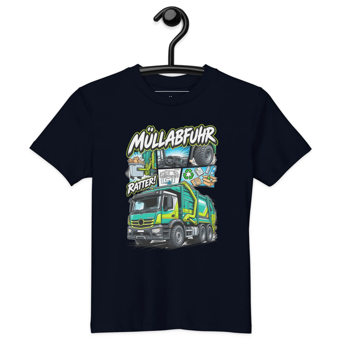 Müllwagen - Kinder T-Shirt aus Bio Baumwolle