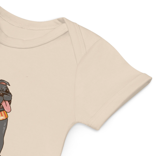 Comic Frenchie 2 - Baby Body aus Bio Baumwolle