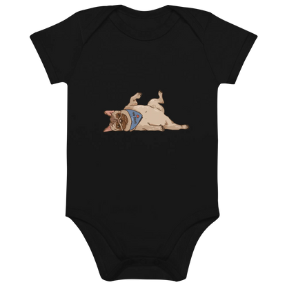 Frenchie Comic 3 -  Baby Body aus Bio Baumwolle