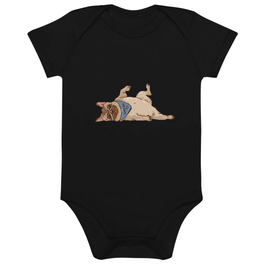 Frenchie Comic 3 -  Baby Body aus Bio Baumwolle