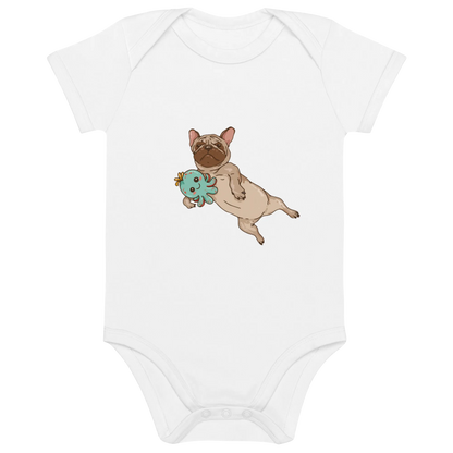 Frenchie Comic 4 - Baby Body aus Bio Baumwolle