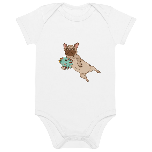 Frenchie Comic 4 - Baby Body aus Bio Baumwolle