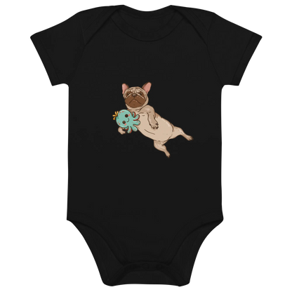 Frenchie Comic 4 - Baby Body aus Bio Baumwolle