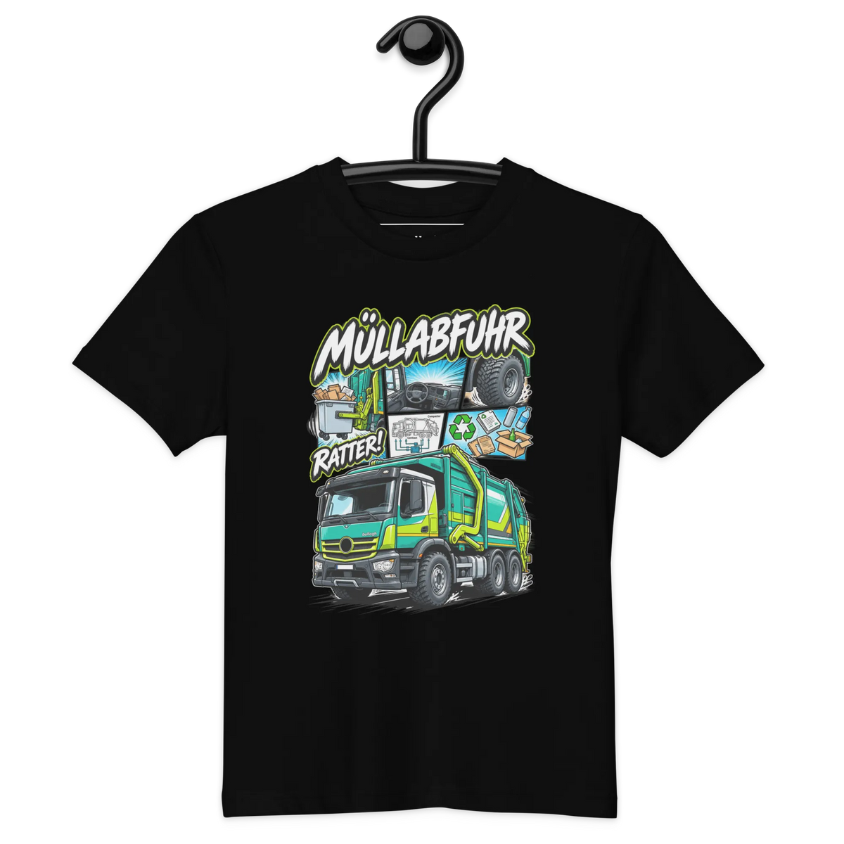 Müllwagen - Kinder T-Shirt aus Bio Baumwolle