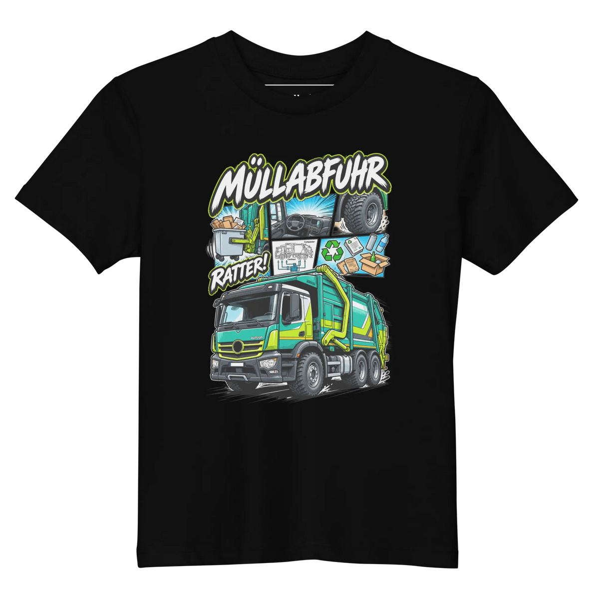 Müllwagen - Kinder T-Shirt aus Bio Baumwolle
