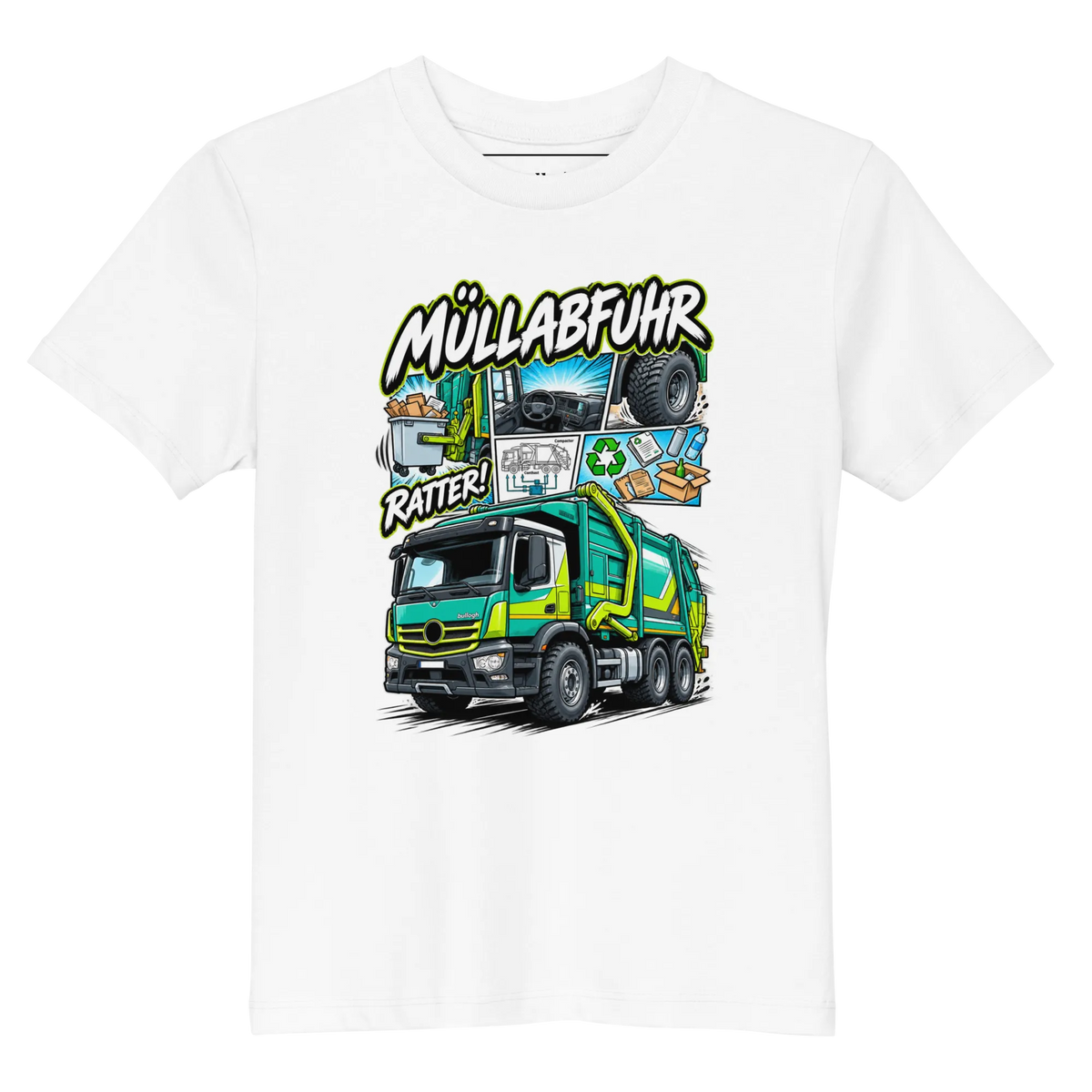 Müllwagen - Kinder T-Shirt aus Bio Baumwolle