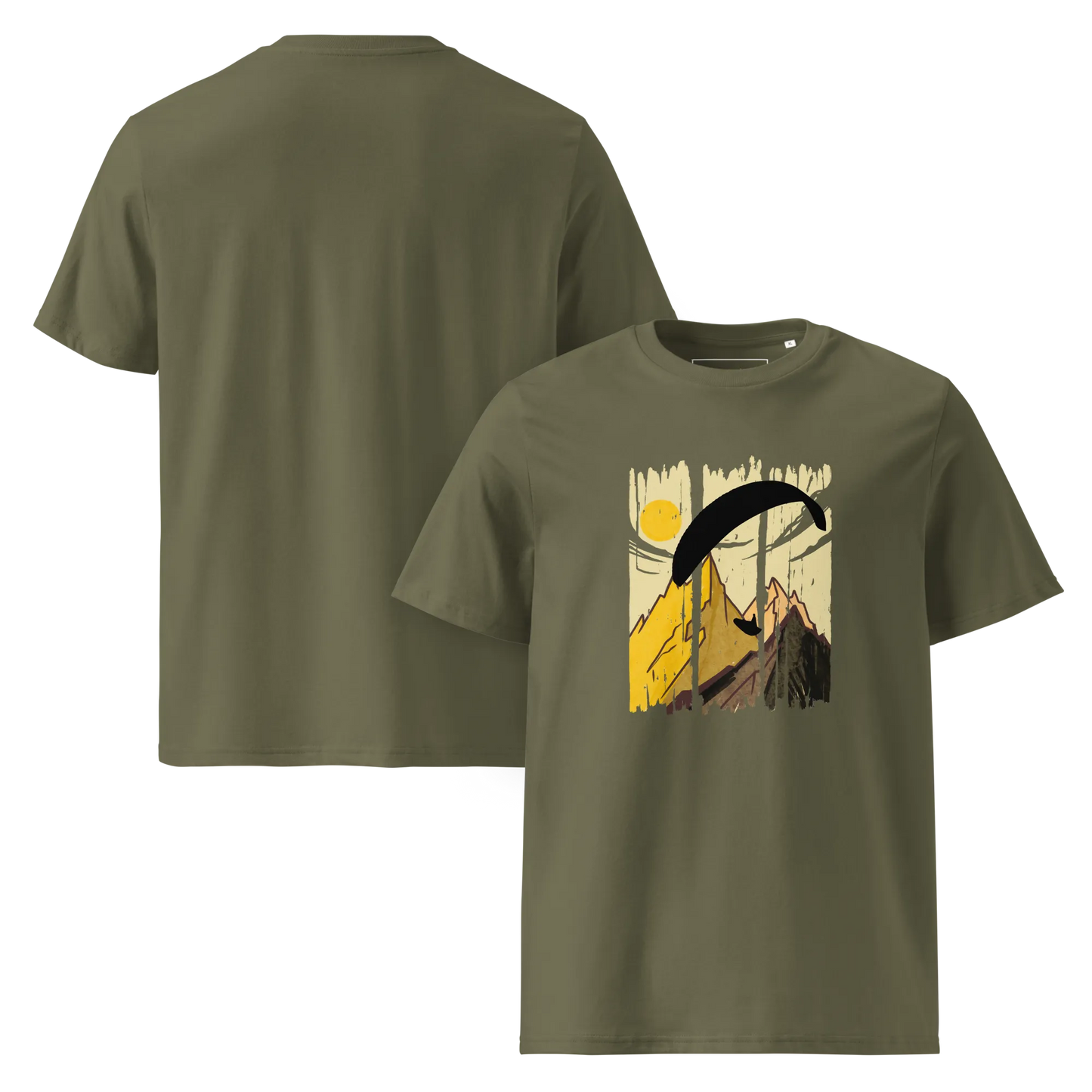 Yellow Paraglider - T-Shirt aus Bio Baumwolle