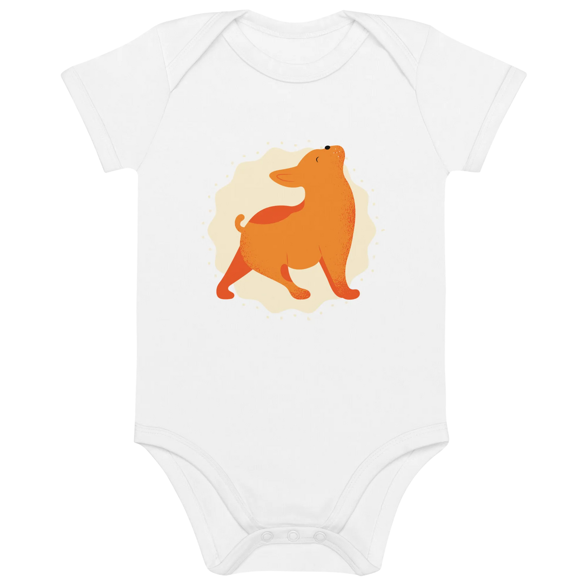 Yoga Frenchie - Baby Body aus Bio Baumwolle
