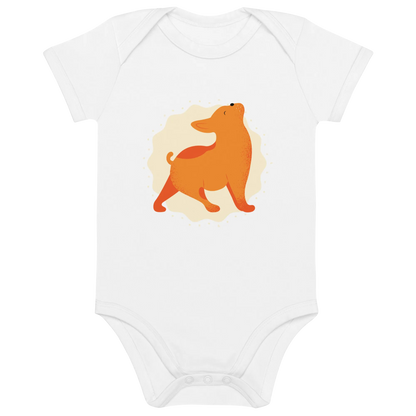 Yoga Frenchie - Baby Body aus Bio Baumwolle